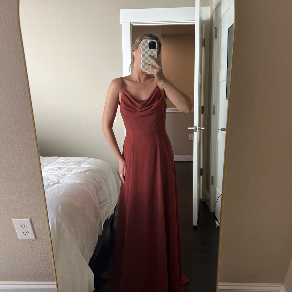 Elegant Rust Evening Gown